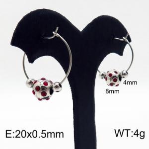 Stainless Steel Stone&Crystal Earring - KE87112-Z