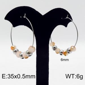 Stainless Steel Stone&Crystal Earring - KE87135-Z