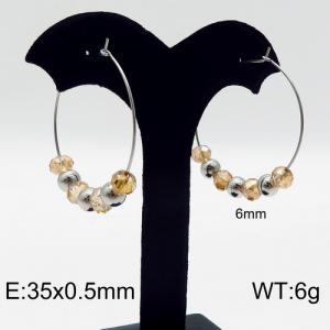 Stainless Steel Stone&Crystal Earring - KE87136-Z