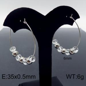 Stainless Steel Stone&Crystal Earring - KE87137-Z