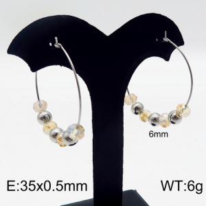 Stainless Steel Stone&Crystal Earring - KE87138-Z