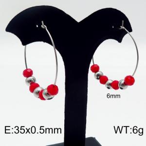 Stainless Steel Stone&Crystal Earring - KE87140-Z