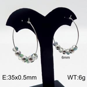 Stainless Steel Stone&Crystal Earring - KE87145-Z