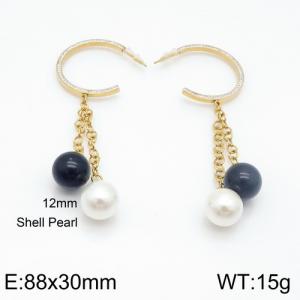 Stainless Steel Stone&Crystal Earring - KE87345-Z