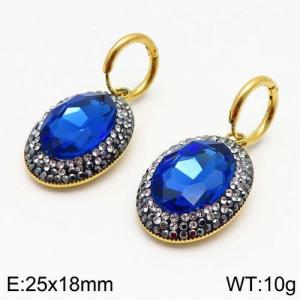 Stainless Steel Stone&Crystal Earring - KE87526-QJ