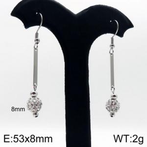 Stainless Steel Stone&Crystal Earring - KE87637-Z