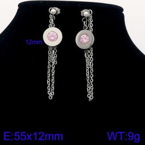 Stainless Steel Stone&Crystal Earring - KE87742-Z