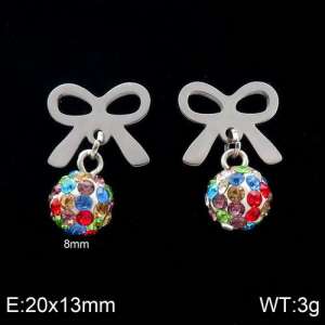 Stainless Steel Stone&Crystal Earring - KE88009-Z