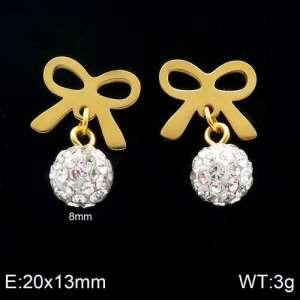 Stainless Steel Stone&Crystal Earring - KE88010-Z