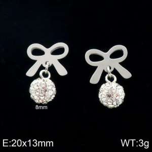 Stainless Steel Stone&Crystal Earring - KE88012-Z