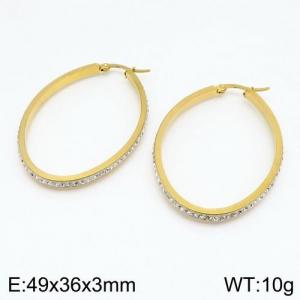 Stainless Steel Stone&Crystal Earring - KE88269-LO