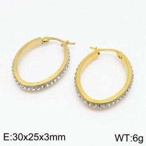 Stainless Steel Stone&Crystal Earring - KE88270-LO