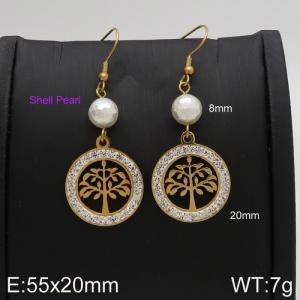 Stainless Steel Stone&Crystal Earring - KE88860-Z