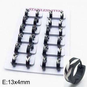 Stainless Steel Black-plating Earring - KE90613-WJ