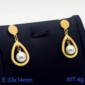 SS Gold-Plating Earring - KE90968-SS