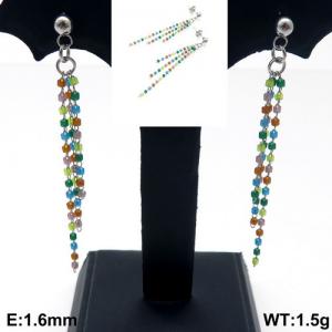 Stainless Steel Stone&Crystal Earring - KE91581-Z