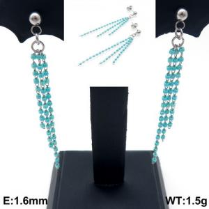 Stainless Steel Stone&Crystal Earring - KE91583-Z