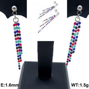 Stainless Steel Stone&Crystal Earring - KE91585-Z