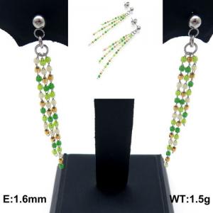 Stainless Steel Stone&Crystal Earring - KE91587-Z