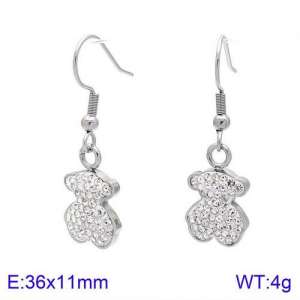 Stainless Steel Stone&Crystal Earring - KE92076-KC