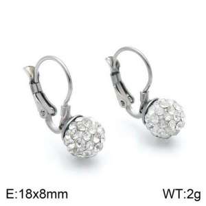 Stainless Steel Stone&Crystal Earring - KE92484-Z