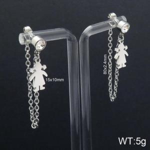 Stainless Steel Stone&Crystal Earring - KE92757-Z