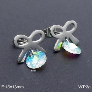 Stainless Steel Stone&Crystal Earring - KE94442-Z