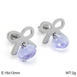 Stainless Steel Stone&Crystal Earring - KE94443-Z