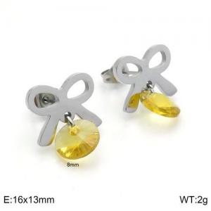 Stainless Steel Stone&Crystal Earring - KE94451-Z