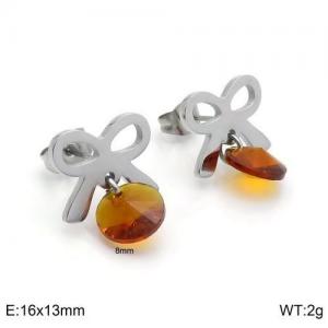 Stainless Steel Stone&Crystal Earring - KE94452-Z