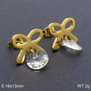 Stainless Steel Stone&Crystal Earring - KE94455-Z