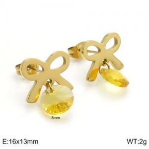 Stainless Steel Stone&Crystal Earring - KE94456-Z