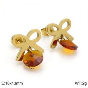 Stainless Steel Stone&Crystal Earring - KE94457-Z