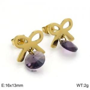 Stainless Steel Stone&Crystal Earring - KE94458-Z