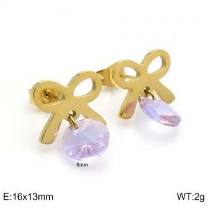 Stainless Steel Stone&Crystal Earring - KE94459-Z