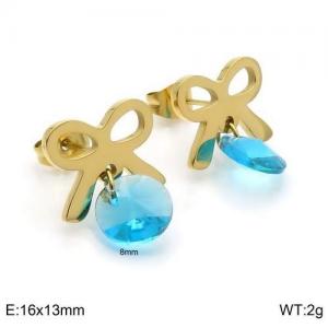 Stainless Steel Stone&Crystal Earring - KE94462-Z