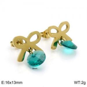 Stainless Steel Stone&Crystal Earring - KE94464-Z