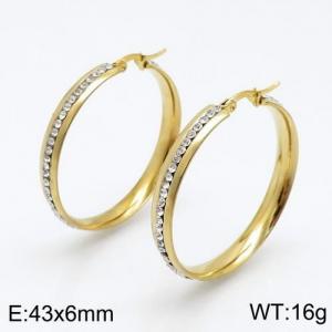 Stainless Steel Stone&Crystal Earring - KE94866-LO