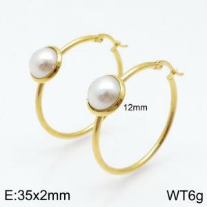 SS Gold-Plating Earring - KE94870-LO