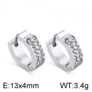 Stainless Steel Stone&Crystal Earring - KE95097-WGSF