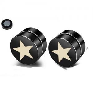 Stainless Steel Black-plating Earring - KE95273-WGLN