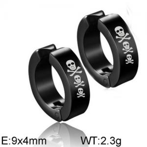 Stainless Steel Black-plating Earring - KE95364-WGLN