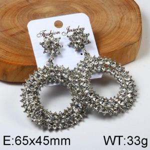 Stainless Steel Stone&Crystal Earring - KE95391-WGLN