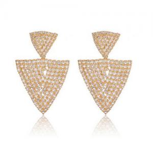 Stainless Steel Stone&Crystal Earring - KE95497-WGLN