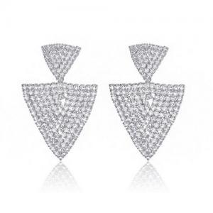 Stainless Steel Stone&Crystal Earring - KE95498-WGLN