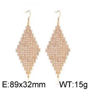 Stainless Steel Stone&Crystal Earring - KE95534-WGLN