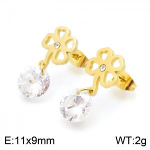 Stainless Steel Stone&Crystal Earring - KE96458-JM