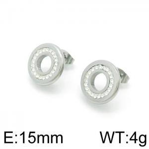 Stainless Steel Stone&Crystal Earring - KE96554-Z