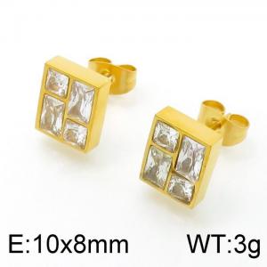 Stainless Steel Stone&Crystal Earring - KE96560-Z