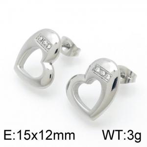 Stainless Steel Stone&Crystal Earring - KE96573-Z